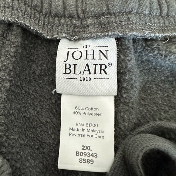 John Blair Men’s Supreme Fleece Stitched-Crease Charcoal GraySweatpants, SizeXXL - Picture 5 of 11